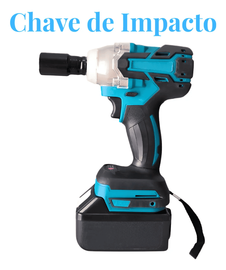 Chave de Impacto Profissional 68V Estoque Central - Alto Torque para Parafusos e Porcas Pesadas em Automoveis e Construcao